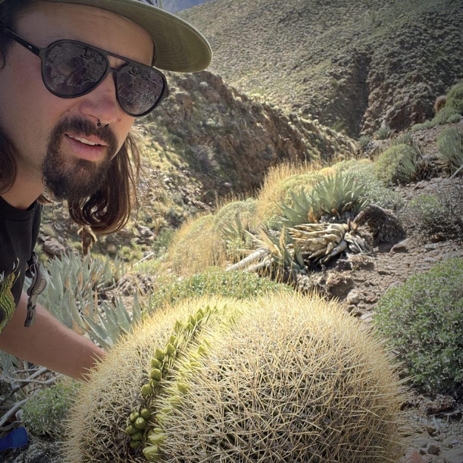 Dean-with-a-crested-Ferocactus
